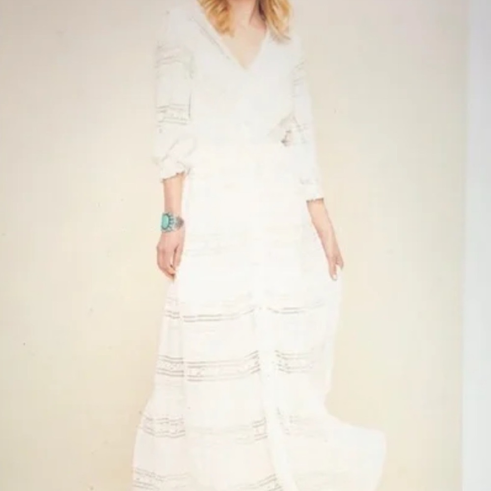 A Collective Story Women's White Ebba Eyelet Lace Maxi Dress Size Medium - Picture 10 of 16